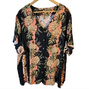 Hilo Hattie Hawaiian Original Tropical Floral Shirt​​​